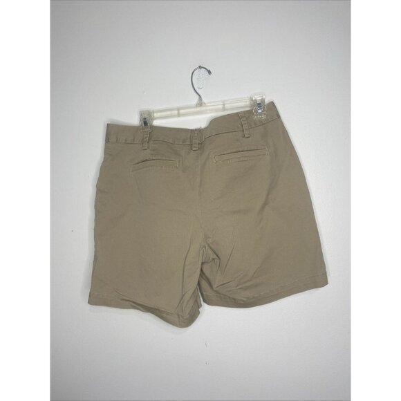 Lands End Shorts Women 10 Tan 7" Inseam Cotton Classic Pockets Chino Fit 2 - Picture 4 of 6